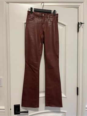 L'AGENCE Brown/Burgundy Coated Flare Jeans